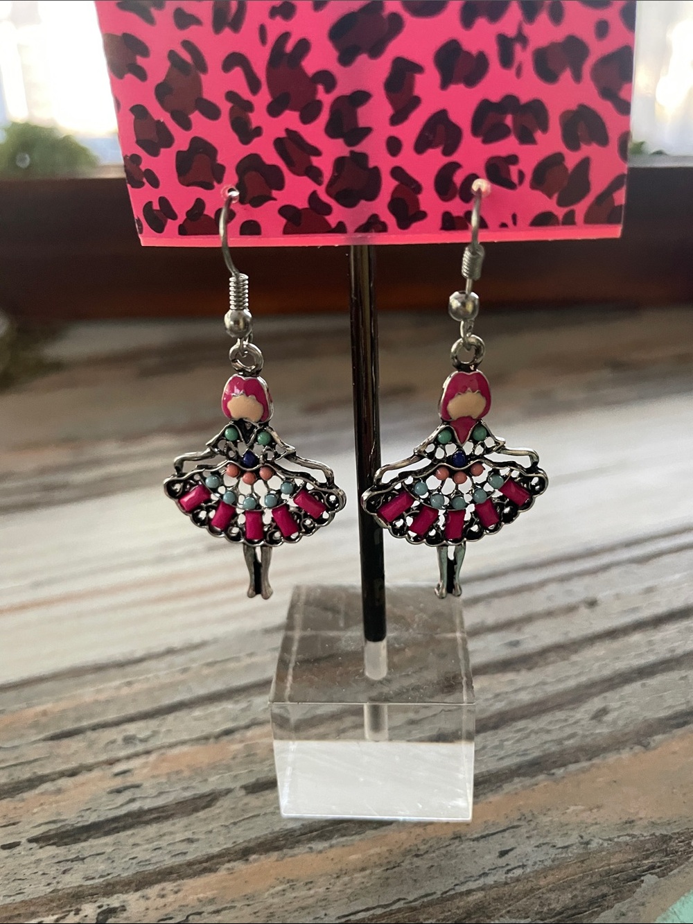 Betsey Johnson Pink Ballerina/Dancer Drop Earrings